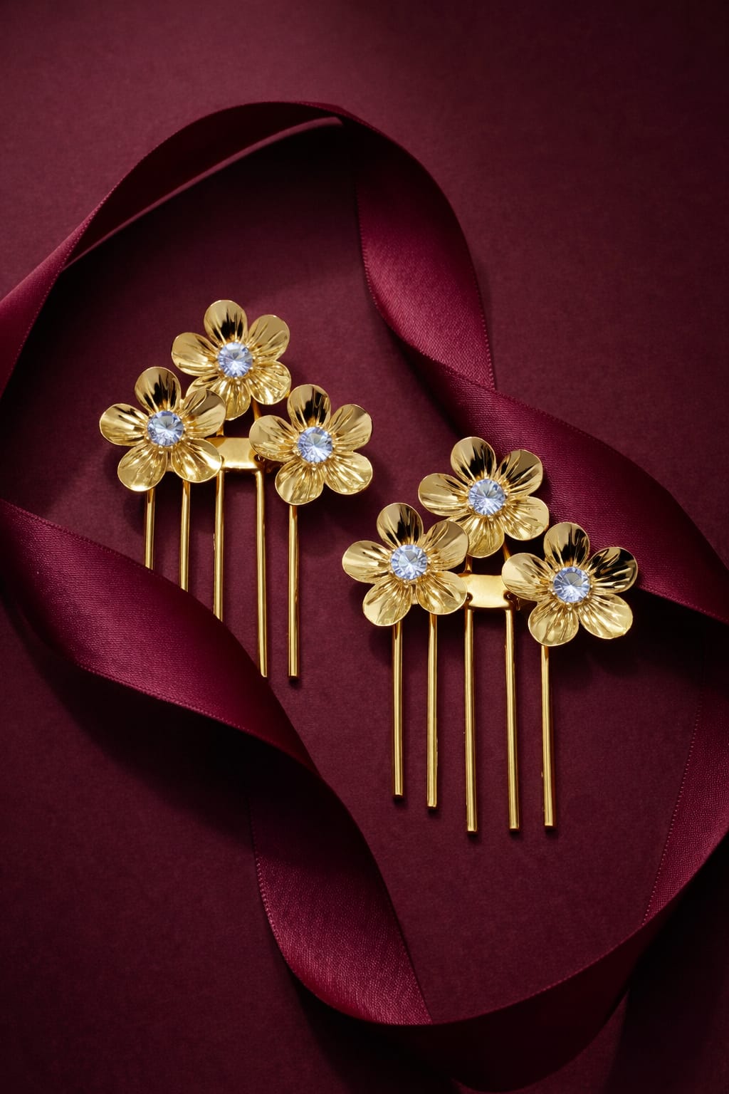 Floral Gold Drop Statement Earrings – Isha Elite