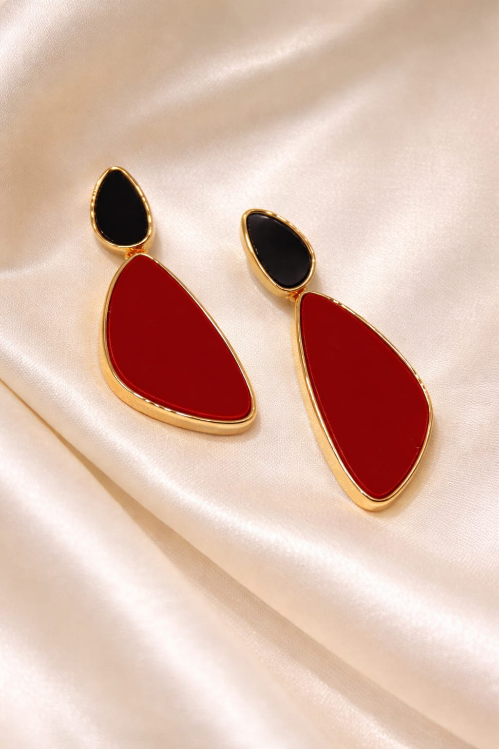Dual Tone Drop Earrings – Isha Elite