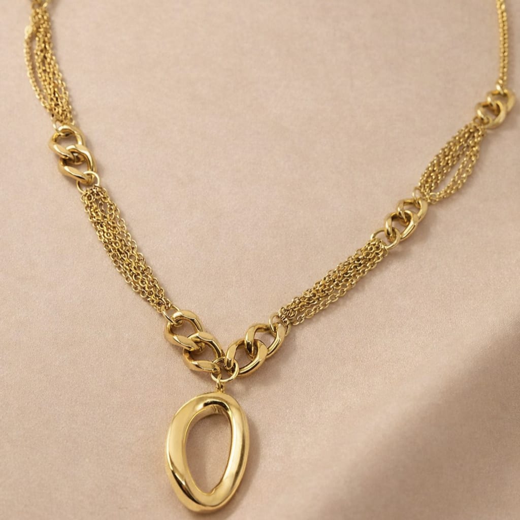 Golden Luxe Chain Statement Necklace