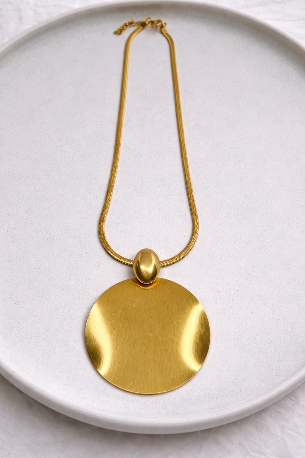 Golden Aura Disc Pendant Necklace