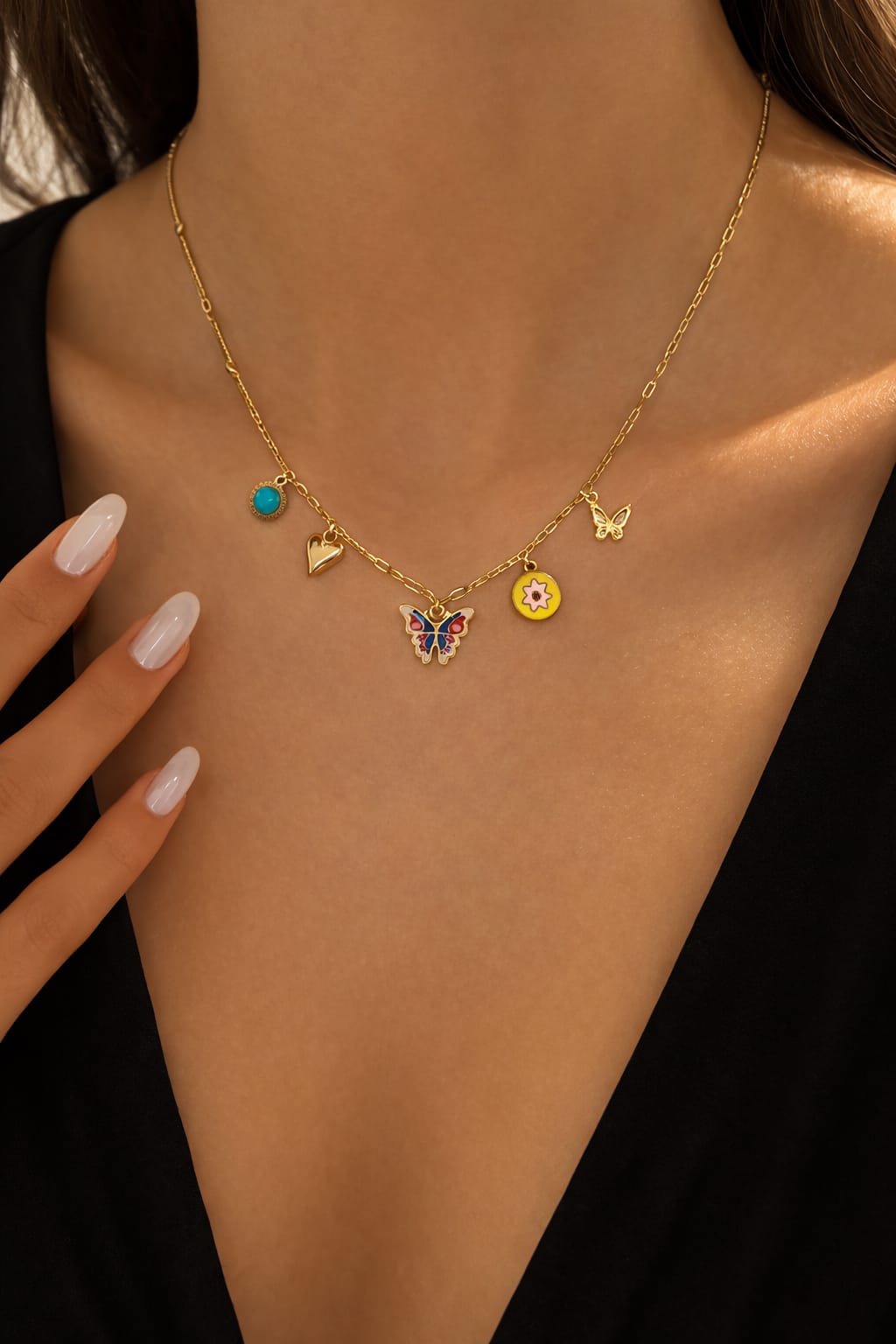 Butterfly Charm Gold Necklace